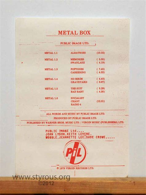 pil metal box tracklist|original metal box album.